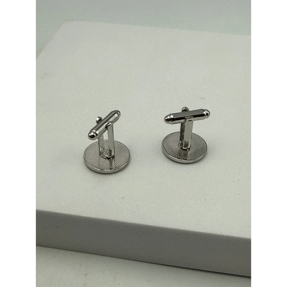 Father of the Bride Cufflinks Silver Tone I'll Always Be Your Little Girl Round